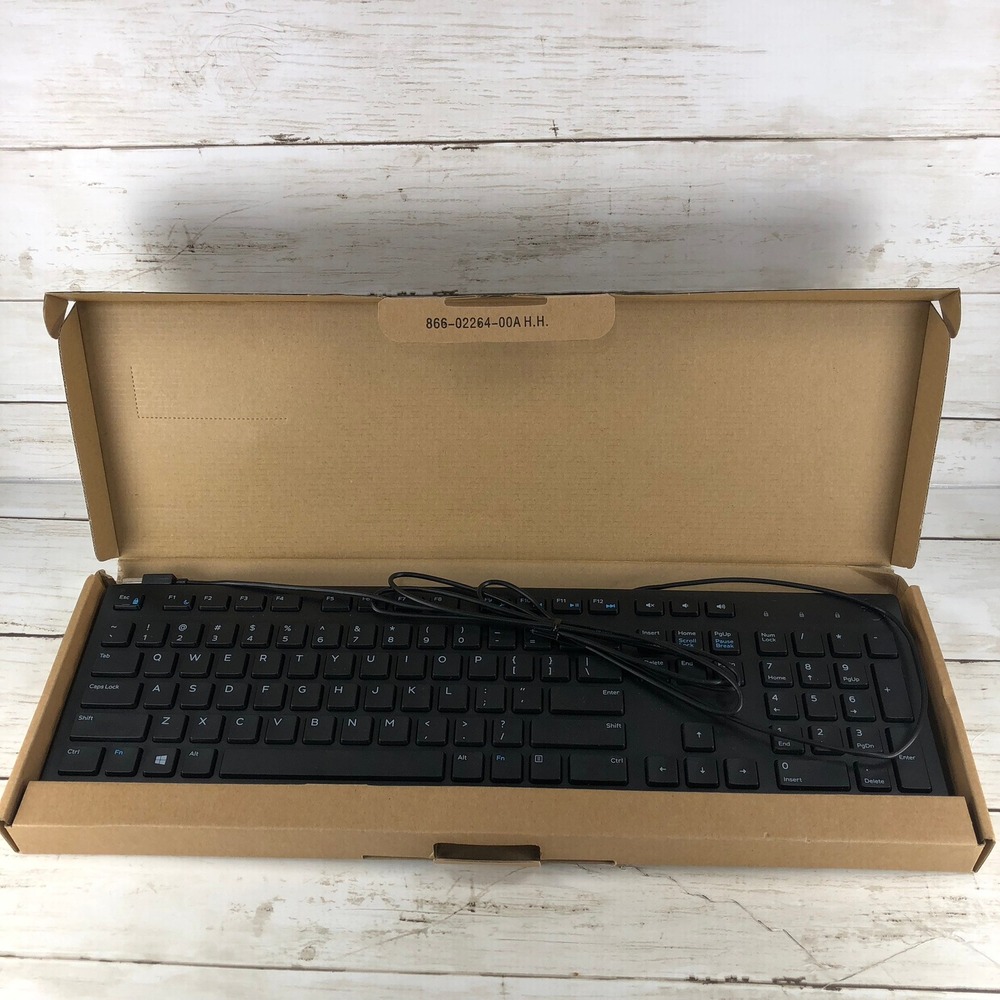 Dell‎ KB216 Wired Multimedia Keyboard Black Chiclet Keys USB 0RKR0N New